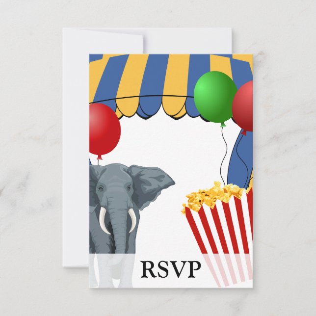 Circus Carnival Custom Geburtstag RSVP Karte (Vorderseite)