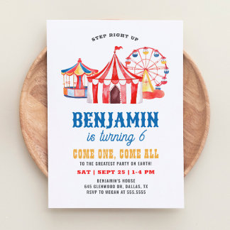 Circus Carnival Geburtstag Einladung