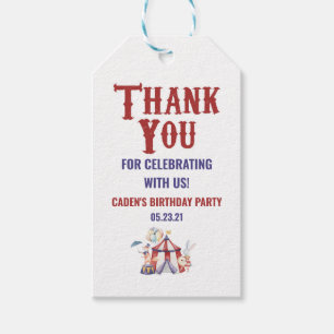 Circus Carnival Geburtstagsparty Dankeschön an Sie Geschenkanhänger