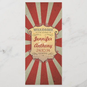 Circus Carnival Vintage Hochzeitsprogramme Programm