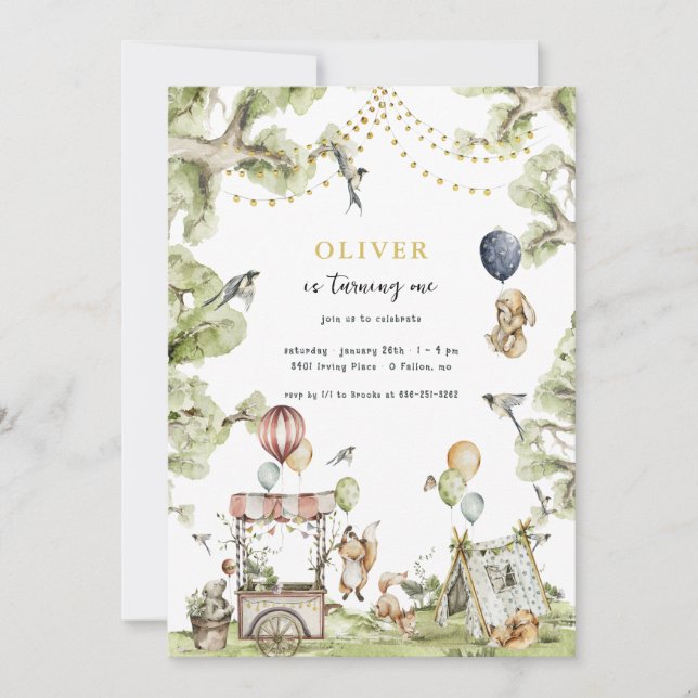 Circus Carnival | Waldwald Geburtstagspartei Einladung (Vorderseite)