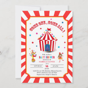 Circus Carnival Watercolor Kinderdusche Einladung