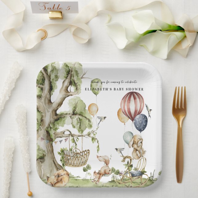 Circus Carnival | Woodland Forest Baby Dusche Pappteller (Hochzeit)