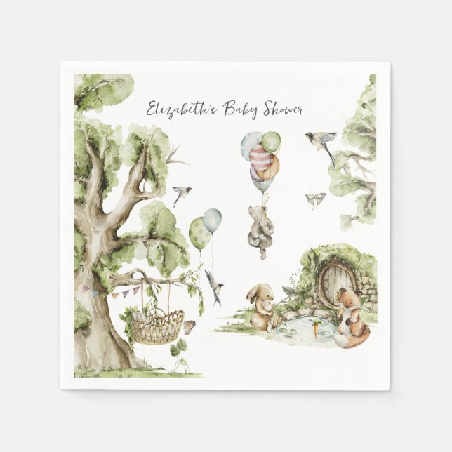 Circus Carnival | Woodland Forest Baby Dusche Serviette (Vorderseite)
