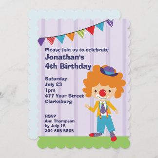 Circus Clown Geburtstagsparty Einladung