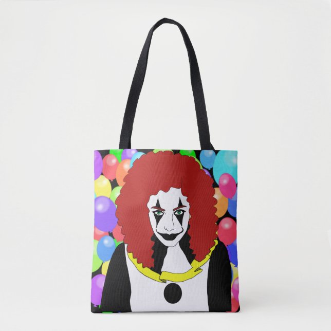 Circus Clown Girl Side Ausstellung Horror Gothic A Tasche (Vorderseite)