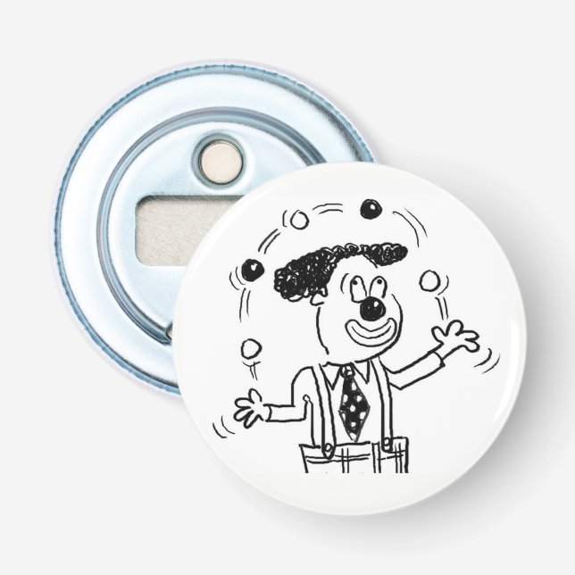 Circus Clown Juggler Juggling Illustration Flaschenöffner (Vorderseite)