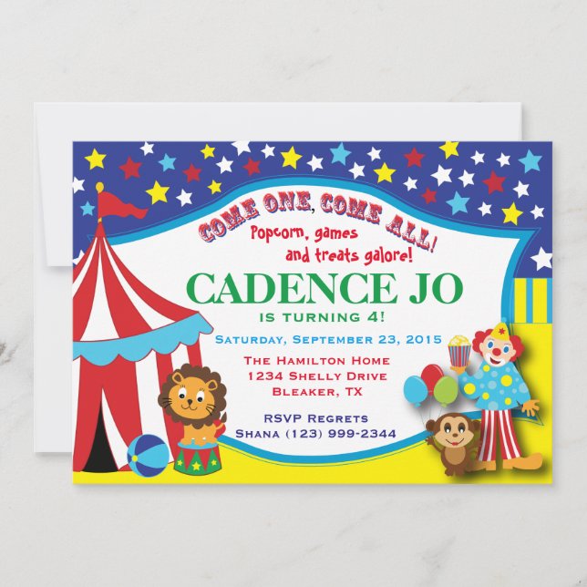 Circus Einladung 2 (Vorderseite)