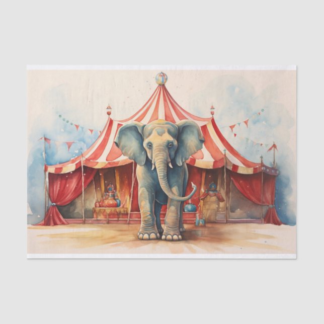 Circus Elephant 1 Decoupage Paper Seidenpapier (Vorderseite)