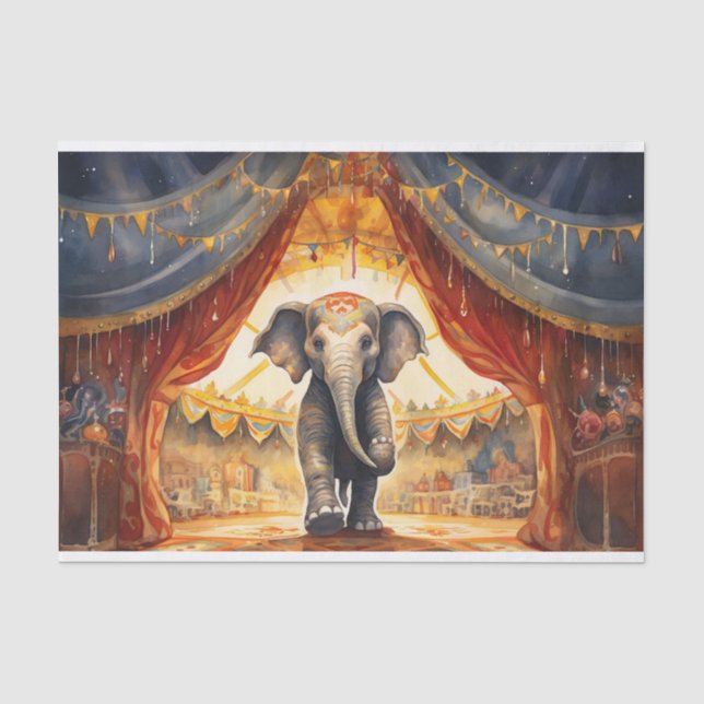 Circus Elephant 3 Decoupage Paper Seidenpapier (Vorderseite)