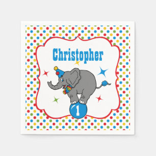 Circus Elephant Birthday Serviette