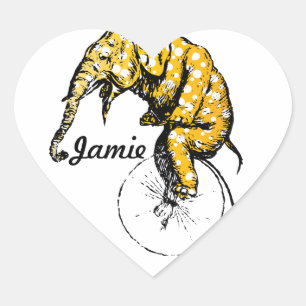 Circus Elephant Gifts Herz-Aufkleber