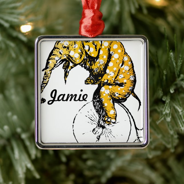 Circus Elephant Gifts Silbernes Ornament (Baum)