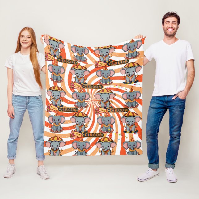 Circus Elephant Muster Fleecedecke (Beispiel)