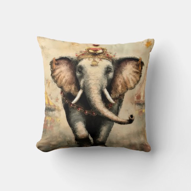 Circus Elephant Throw Kissen (Vorderseite)