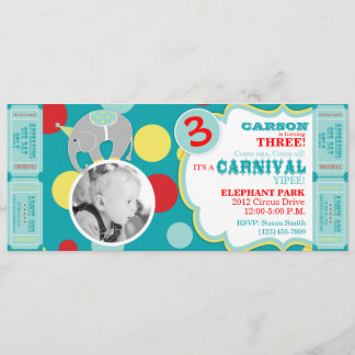 Circus Elephant zum Geburtstag Einladung