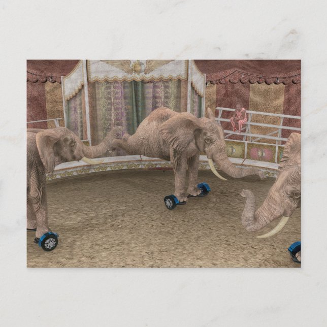Circus Elephants Feiertagspostkarte (Vorderseite)