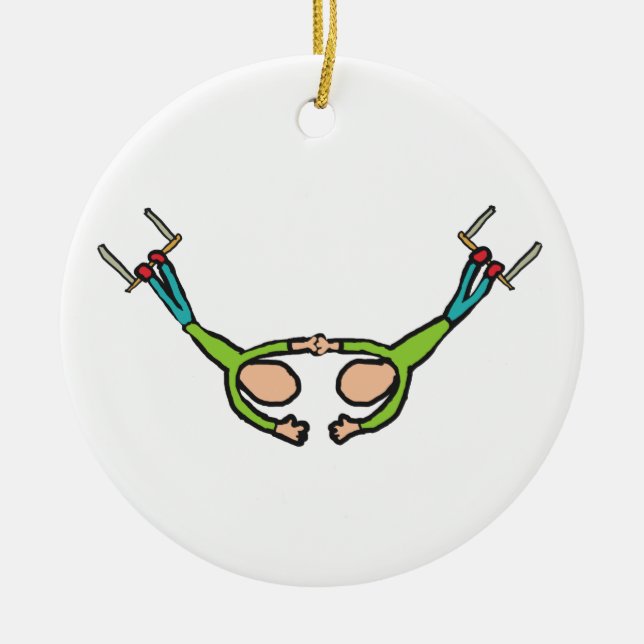 Circus Flying Trapeze Keramik Ornament (Vorne)