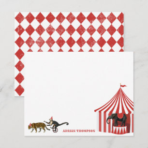 Circus Karneval Festival Tiere Große Kinder Mitteilungskarte