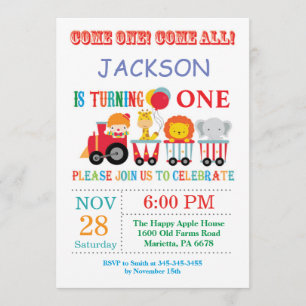 Circus Karneval Geburtstagsparty Einladung