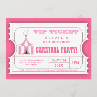 Circus Karneval Geburtstagsparty Einladung