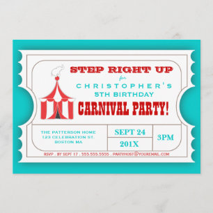 Circus Karneval Geburtstagsparty Einladung