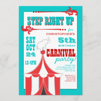 Circus Karneval Geburtstagsparty Große Einladung