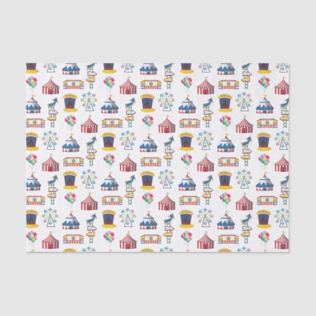 Circus Karneval-Symbol-Muster Seidenpapier (Vorderseite)