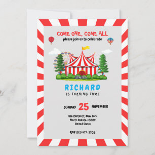 Circus Karneval Thema Geburtstagsparty Einladung