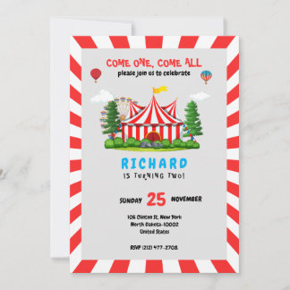 Circus Karneval Thema Geburtstagsparty Einladung
