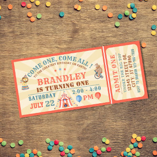 Circus Karneval Ticket zum Geburtstag Einladung