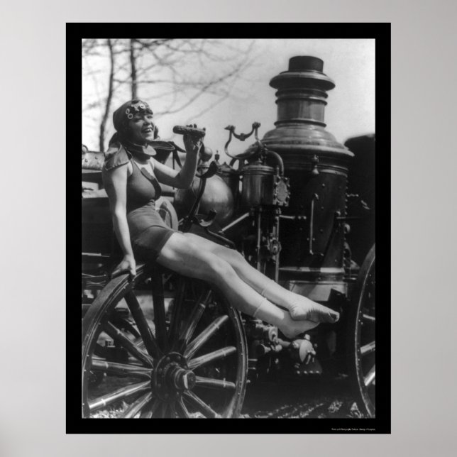 Circus Lady sitzend auf einem Motor 1924 Poster (Vorne)