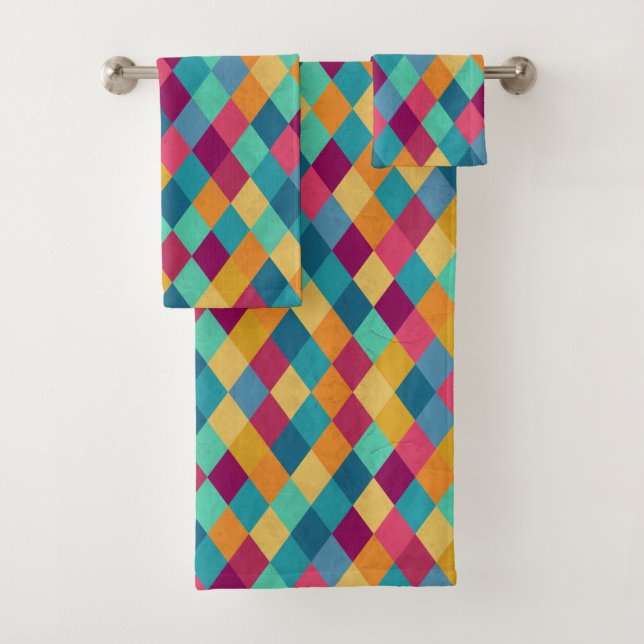 Circus Multicolor Rhombusse Badhandtuch Set (Insitu)