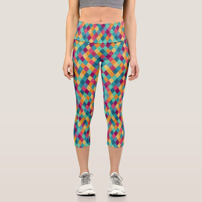 Circus Multicolor Rhombusse Capri Leggings (Vorderseite)