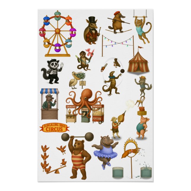 Circus painted crocodile poster (Vorderseite)