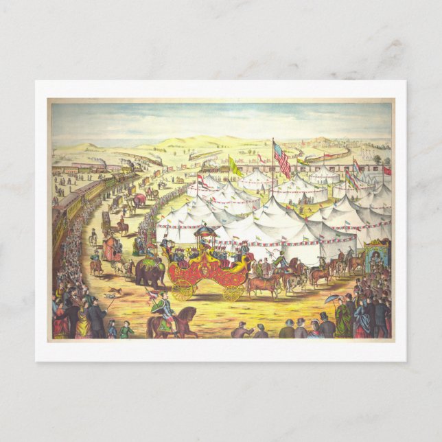 Circus Parade Vintage Poster Postkarte (Vorderseite)