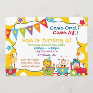 Circus Party Custom Birthday Einladung