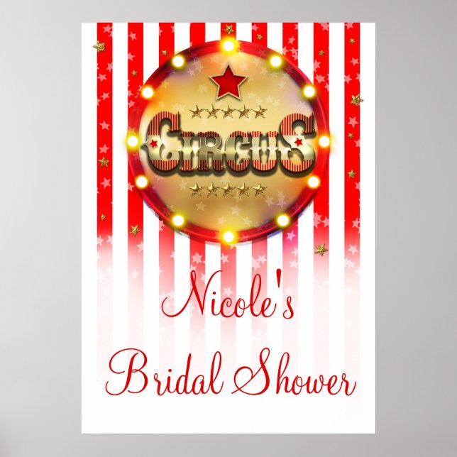 Circus Party Red White Gold Banner Poster (Vorne)
