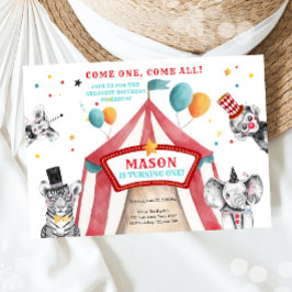 Circus Party Tiere Karneval Party Erstgeburt Einladung
