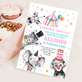 Circus Party Tiere Karneval Party Erstgeburt Einladung