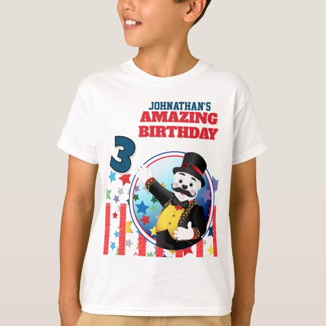 Circus Polar Bear Ringmaster Birthday T-Shirt (Vorderseite)