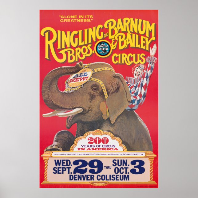Circus Poster - Ringling Bros Advert Denver, CO. (Vorne)