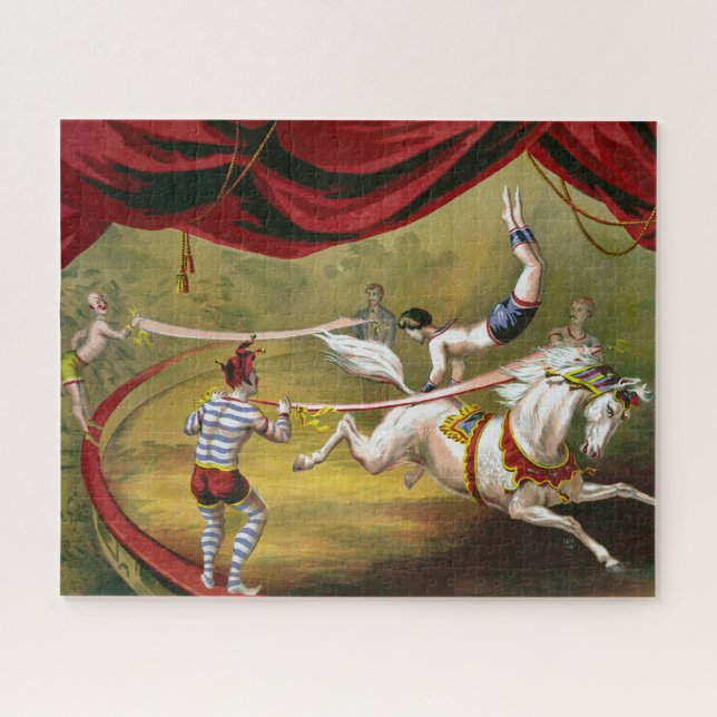 Circus Poster zeigt Acrobat Darstellend auf Pferd. (Horizontal)