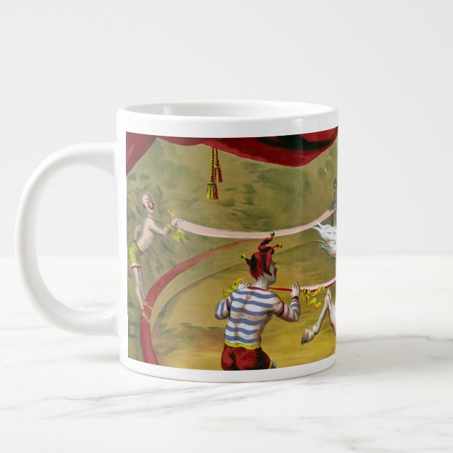 Circus Poster zeigt Acrobat Darstellend auf Pferd. Jumbo-Tasse (Links)