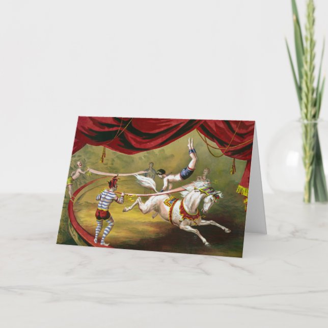 Circus Poster zeigt Acrobat Darstellend auf Pferd. Karte (Vorderseite)