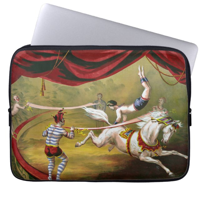 Circus Poster zeigt Acrobat Darstellend auf Pferd. Laptopschutzhülle (Vorderseite)