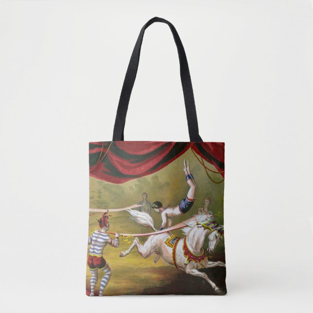 Circus Poster zeigt Acrobat Darstellend auf Pferd. Tasche (Vorderseite)