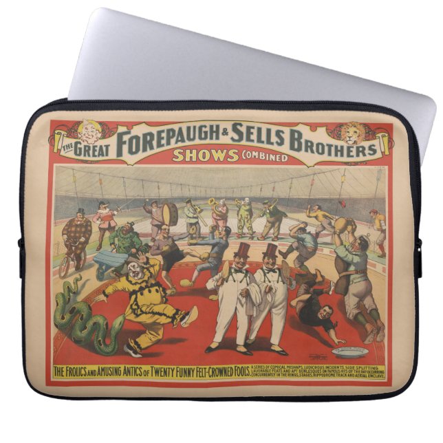 Circus Poster zeigt die erstaunliche Antik von Clo Laptopschutzhülle (Vorderseite)