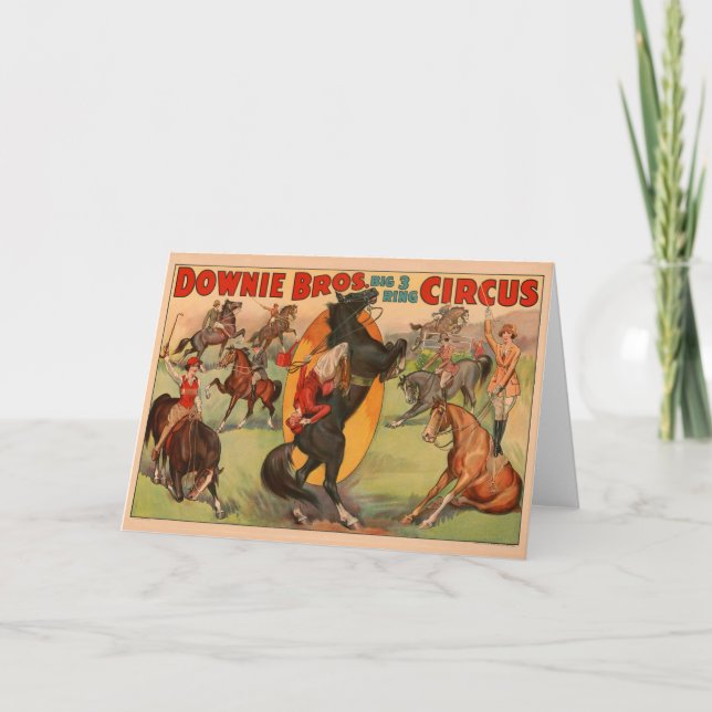 Circus Poster zeigt viele Pferde, die Stunts mache Karte (Vorderseite)
