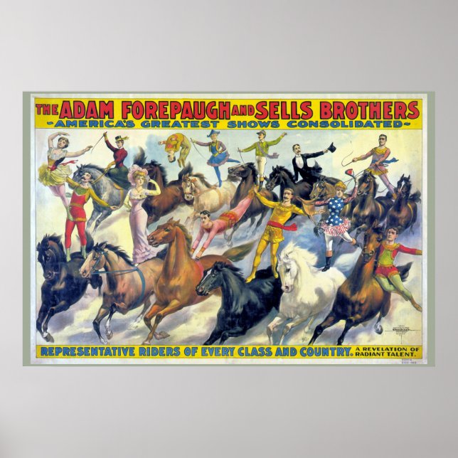 Circus Riders Vintag Theaterposter Poster (Vorne)